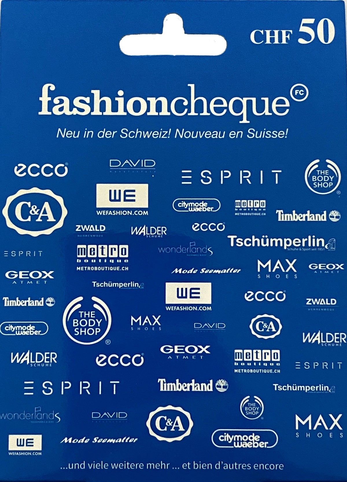 Geschenkkarte Fashioncheque CHF 50.-