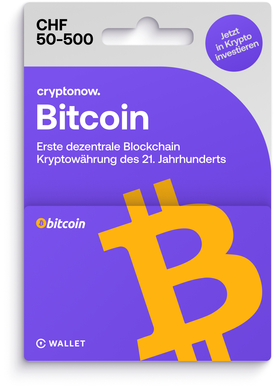 Geschenkkarte Bitcoin CHF 50.- - 500.-