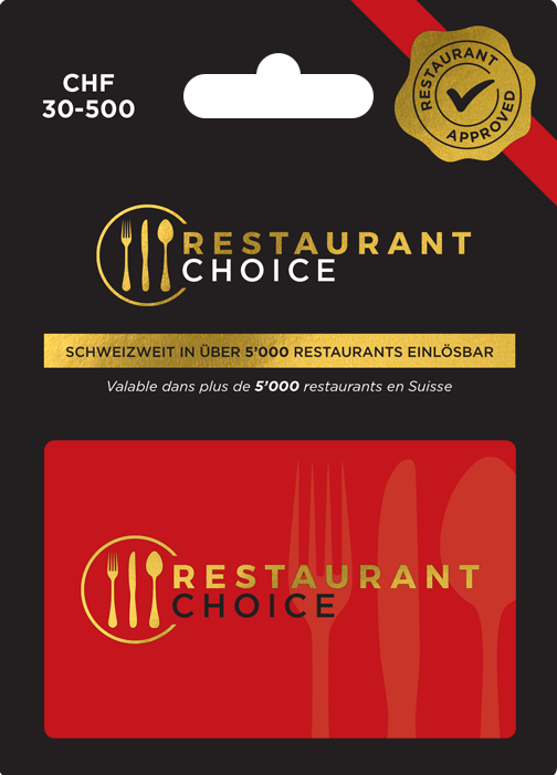 Chèque cadeau Choix du restaurant CHF 30.- - 250.-